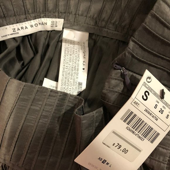 ZARA Women's Taupe Gathered Waist Skirt - Size Small - NWT $79 - Picture 3 of 3